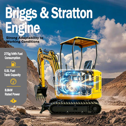 JINYAO JYD12 12HP Gas Mini Excavator with Briggs & Stratton Engine