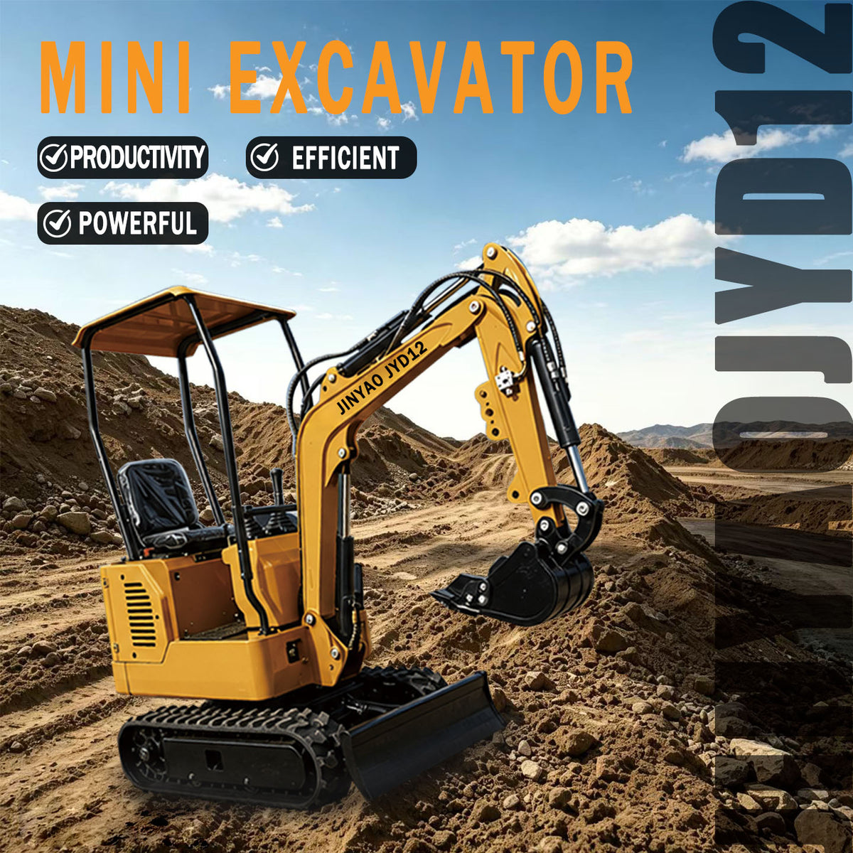 JINYAO JYD12 12HP Gas Mini Excavator with Briggs & Stratton Engine