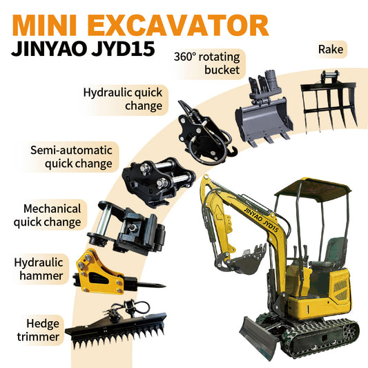 JINYAO JYD15 10.3HP Diesel Mini Excavator with Koop Engine
